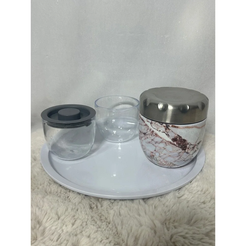 S'well Eats Calacatta Gold 21oz Insulated Food Jar Marble Lunch Container Set